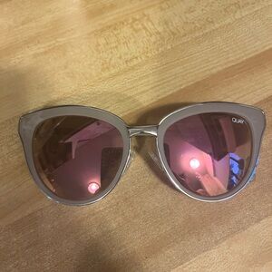 Quay Australia Silver Sunglasses with Pink Lenses